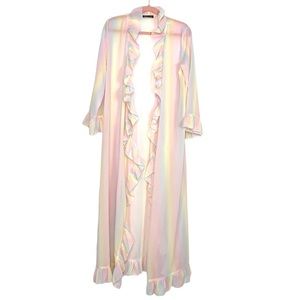 PASTEL RAINBOW RUFFLE SHEER DUSTER COVER UP